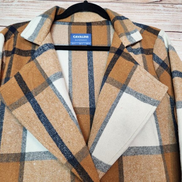 Cavalini Los Angeles OUTERWEAR One Button Jacket Pockets Brown Women's Size M - Picture 2 of 16